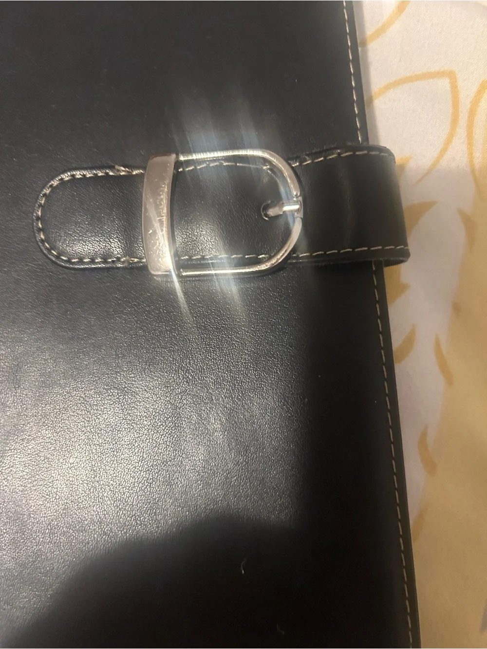 At-a-Glance Black Leather Portfolio Folio with Buckle Closure